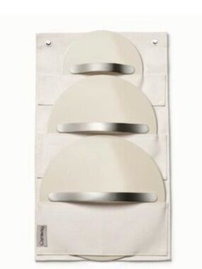 Caraway Cream Canvas 3 Lid Holder -Fits 1 Small, 1 Medium, 1 Large Lid  No hooks